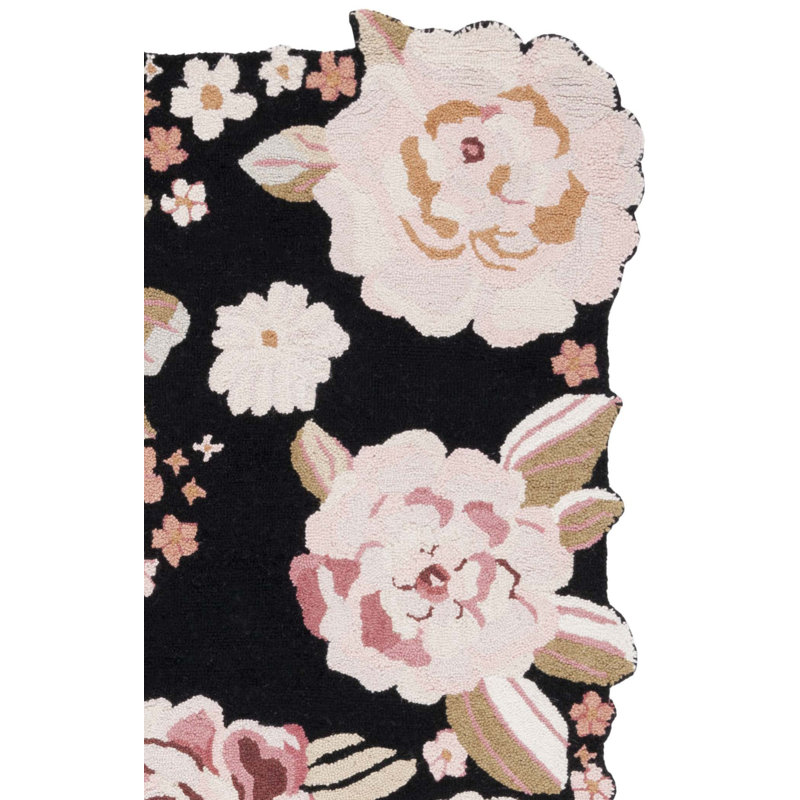 Abren Hand Tufted Wool Pile Floral Rug, Rectangle 5" x 8"