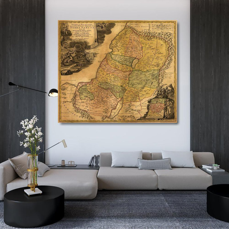 «Red Barrel Studio®», reproduction d'art sur toile tendue avec châssis: Judée et paléanie antique, H 36 po x l 41 po