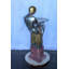 Rare figurine féminine et piédestal art déco de collection Nifao 20 po x 16 po x H 48 po