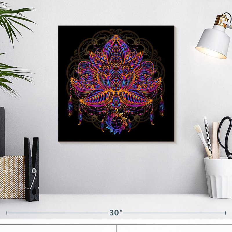 Kerner Colourful Mandala Lotus, 16" H x 16" W