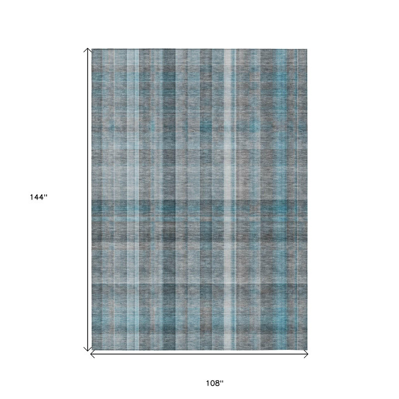 Tapis extérieur lavable antidérapant 9 pi x 12 pi bleu sarcelle lavable