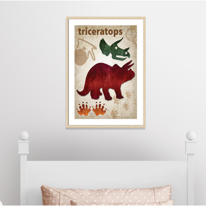 Adhésif décoratif dinosaures-04 ', H 35,5 po x l 25,5 po x P 1,1875 po, Cadre boîte beige