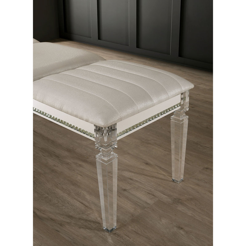 Elisabetta entryway bench, bedroom bench, dining bench, Beige, 19.63”H x  54”W x 18.13”D