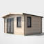 Powersheds Apex 12 x 12ft Chalet Log Cabin, Doors to the Left - 44mm