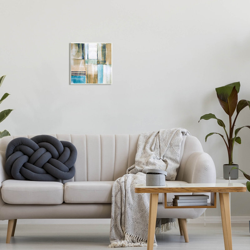 Art mural moderne sur toile avec arrangement de formes géométriques modernes par Susan Jill, H 12 po x l 12 po x P 0,5 po