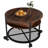 Lift Top Round Coffee Table with RGB LED Lights, Rolling Storage Table with Lockable Casters for Living Room-346361346