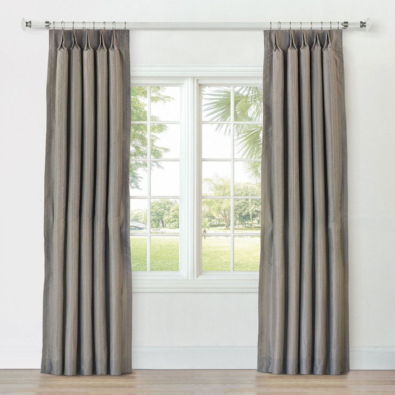 Reverie Striped Curtain Panel In Sand, Gray, 20" W x 84" L