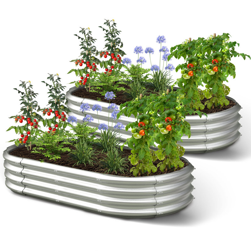 Metal Raise Garden Bed, 12" H x 48" W x 24" D, 2