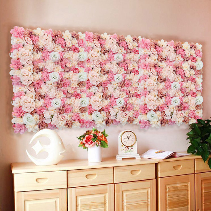 Artificial Rose Flower Backdrop Wall Panel
