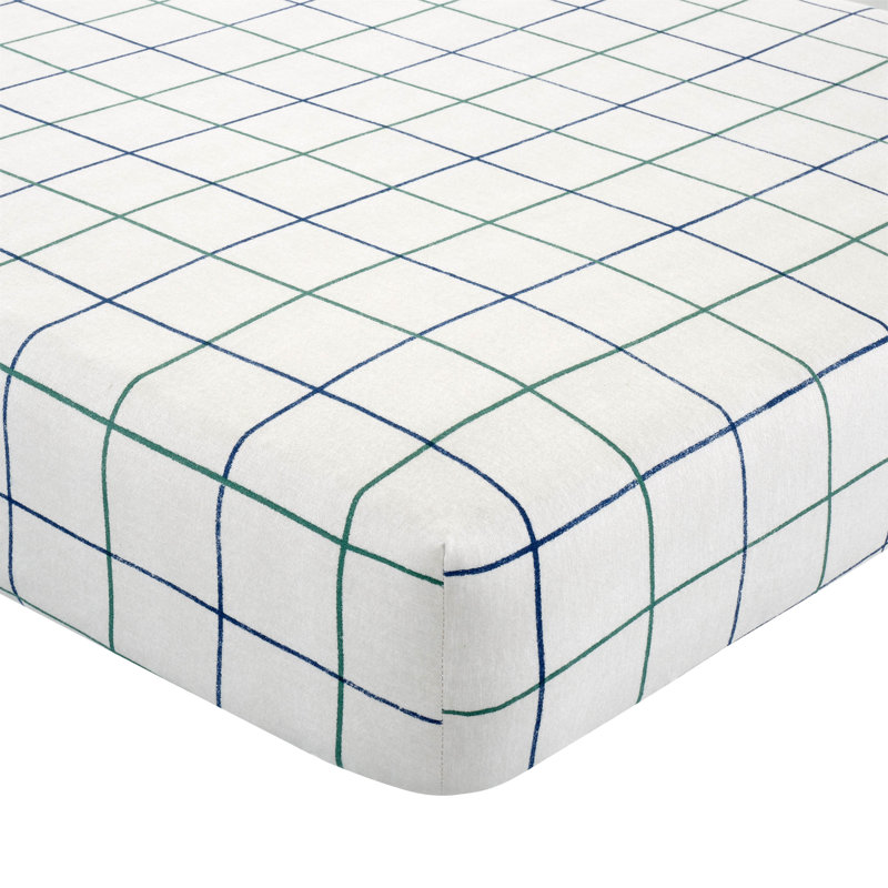 Brushed Soft and Cosy Check Fitted Sheet, Navy