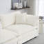 Canapés modulaires | Canapé modulaire en L avec repose-pieds 2 places, moderne pour les petits espaces de vie | Chenille | Blanc neige-2077500982