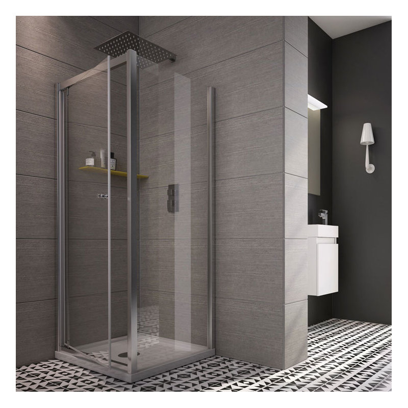 Worcester Rectangular Pivot Shower Enclosure, 185 cm H x 90 cm W x 76 cm D