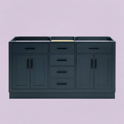 Osoria 60'' Solid Wood Double Bathroom Vanity Base Only, Base Cabinet without Top