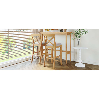 Ensemble de coin-repas de cuisine rectangulaire en bois de 48 po Farmhouse
