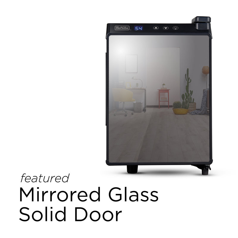 BD6 Series BLACK+DECKER 6 Bottle Wine Cellar,  Mirror Door- Black