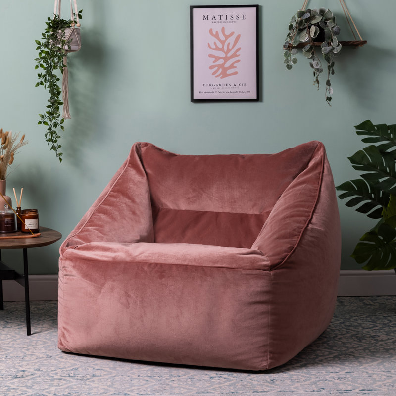 Natalia Velvet Armchair Bean Bag, Dusk Pink
