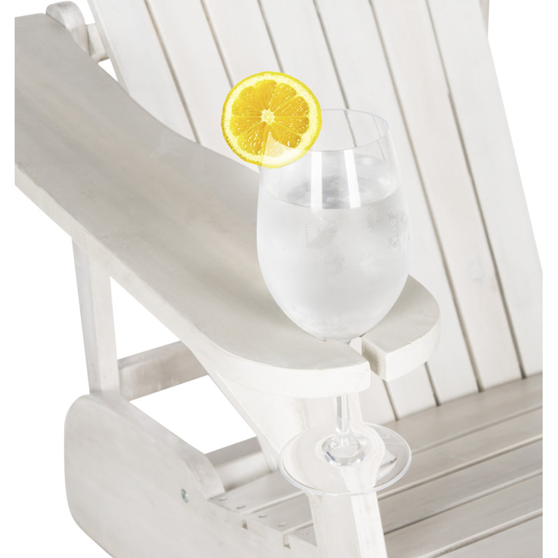Chaise Adirondack en bois massif Briaca, Blanc antique