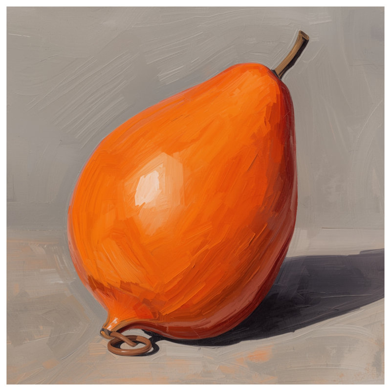 Toile de galerie orange en forme de poire orange en plusieurs tailles, 16 po x 20 po
