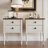 Rissie Gorgeous Upholstered Bed With 2 Nightstands In Linen-704555109-704555110