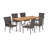 Barnett 6 - Person Acacia Wicker Patio Dining Set with Rectangular Table