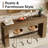 59" Farmhouse Console Table With Vertical Slat Legs - Sofa Table Behind Couch,   Entryway Table For Hallway, Living Room & Small Spaces