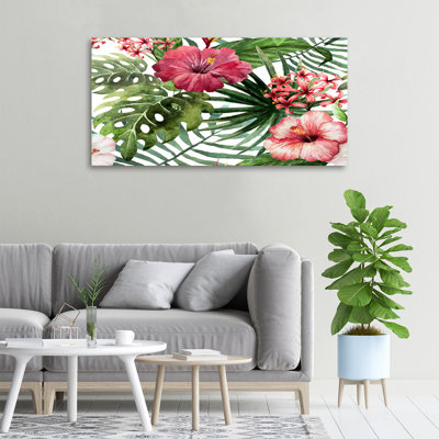 Tropical Flowers - Wrapped Canvas Print