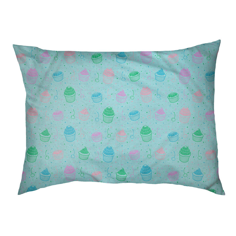 Coussin stylisé pour chat pastel petits gâteaux Byrge, L 9,5 po x l 29,5 po, Bleu pastel