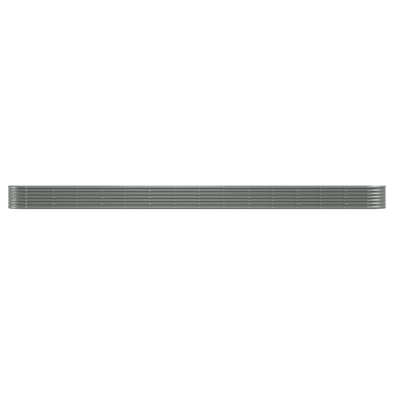 Garden Raised Bed Grey Powder Coated Steel Large Durable Outdoor Vegetable Planter, 244.1" H x 244.1" W x 14.2" D