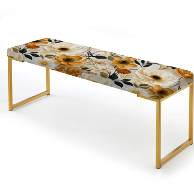 Upholstered Gold Bench