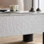 Table basse ovale avec plateau en faux marbre, table basse moderne Mid-Century avec tiroir caché et espace de rangement, table basse pour salon, chambre à coucher, bureau
