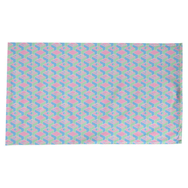Nappe de gratte-ciels classiques, Bleu / Vert / Rose