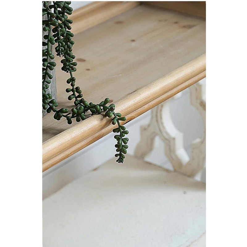 Console 35,5 "x 14" x 32 ", blanc et bois naturel vieilli, console de style champêtre