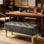 100cm Wide Velvet Rectangle No Pattern Standard Ottoman-1141635208