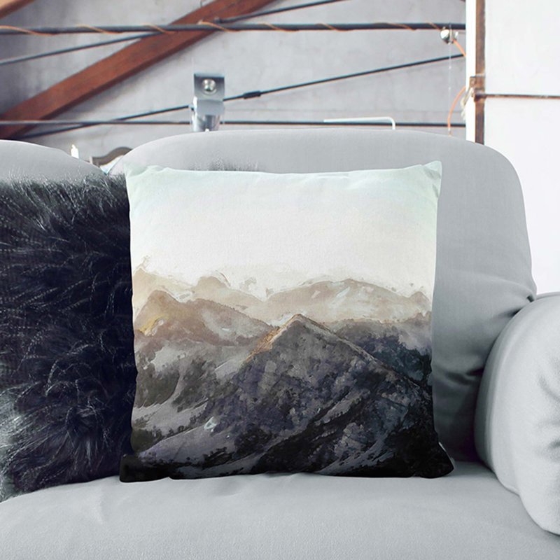 Mountain Range Cushion with Filling, 55cm H x 55cm W x 20cm D