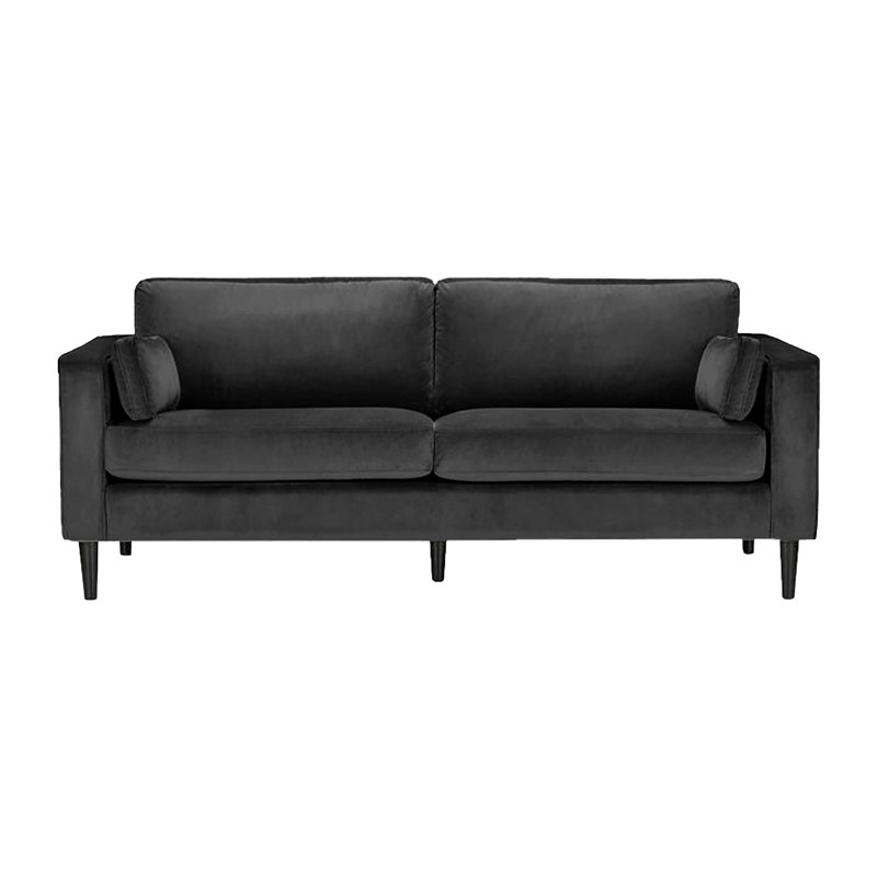 Millerville Velvet Sofa, Black, 93"H x 193"W x 93"D