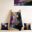 Jeté mauve et bleu sur toile IV - Peinture abstraite-123175151