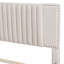 Lit plateforme double tapissier pleine grandeur avec 2 tiroirs et 1 lit gigogne simple, tête de lit classique, beige