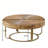 Modern Round Carved Wooden Coffee Table with Metal Legs for Living Room, Office, and Reception Areas-100683687