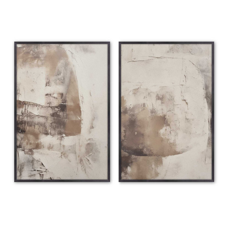 Mocha Musings Set of 2 Prints in a Frame, Weathered Zinc, 15.25" H x 24.5" W