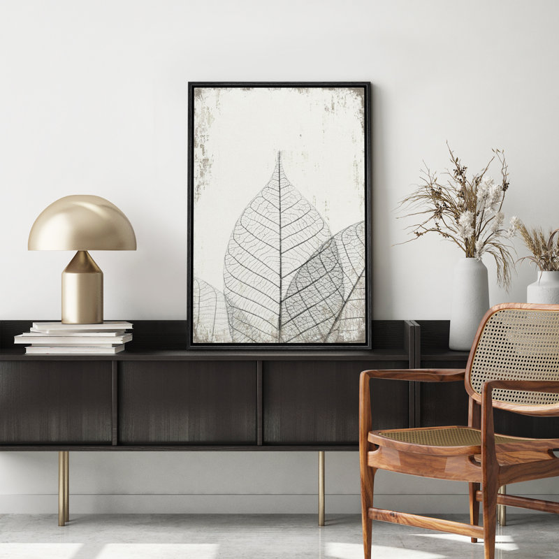 «Translucent Leaves II», reproduction d'art sur toile encadrée, H 24 po x l 16 po x P 2 po, Toile encadrée noire