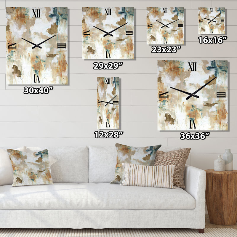 Horloge murale moderne surdimensionnée 3 panneaux Gilded, Petit