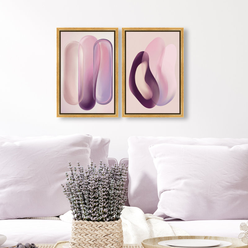Berry Love Set Set by Oliver Gal, 32"H x 22"W, Gold Floater Frame