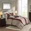 Édredon pour grand lit rouge - avec 2 taies décoratives standard
