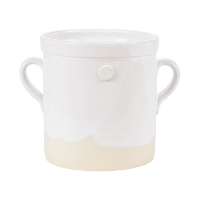 White Handthrown Crock