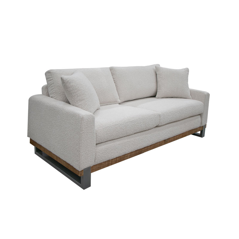 Causeuse en métal et bois Alessia, Beige