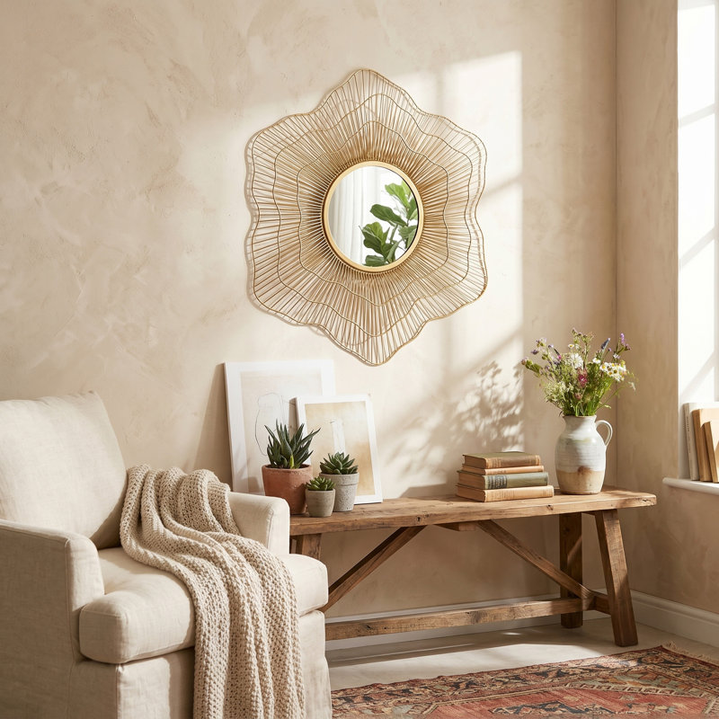 Miroir en métal, miroir mural pour la salle de bain