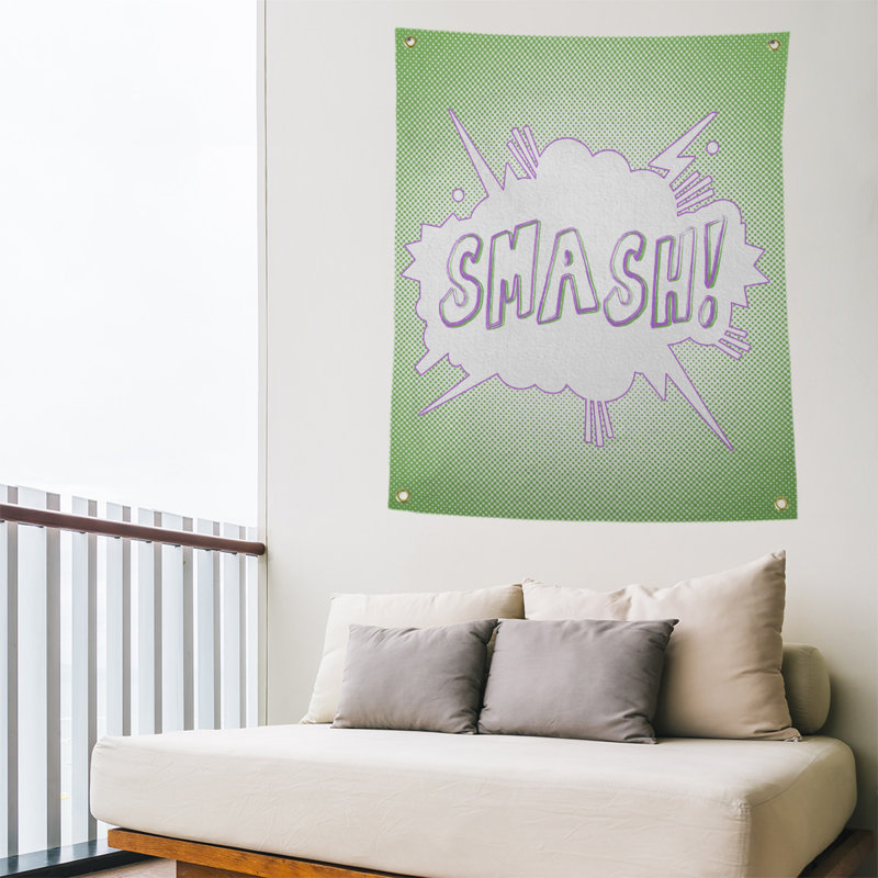 Tapisserie en polyester bd superhero art, H 36 po x l 26 po