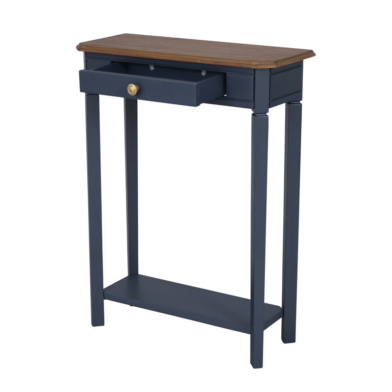 Hageman 2-Tone Console Table with Drawer, Navy