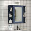 Armoire de rangement murale de salle de bain avec miroir, armoire à pharmacie avec tablette en bois réglable et portes, armoires de rangement montées avec 6 tablettes ouvertes, bleu-777844000