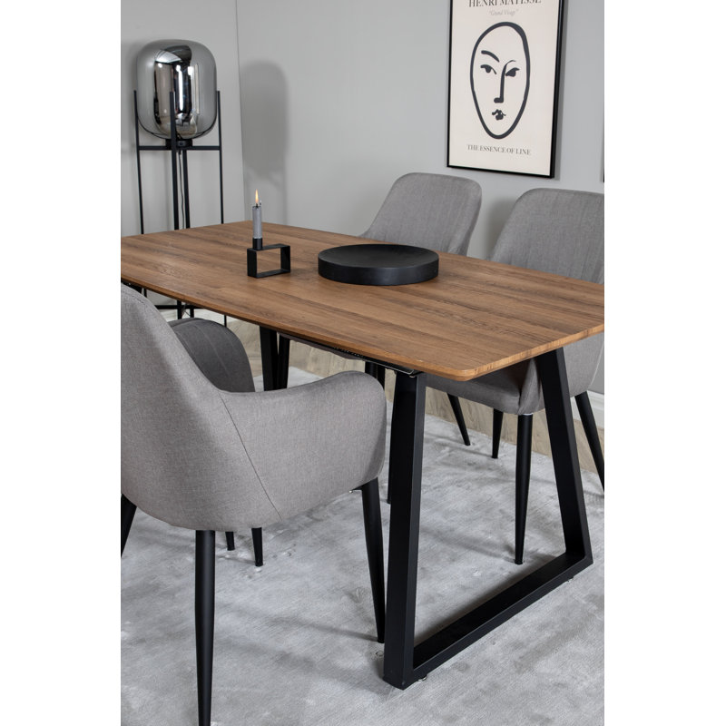 Zebediah 4 - Person Dining Set, Brown, Grey, Grey